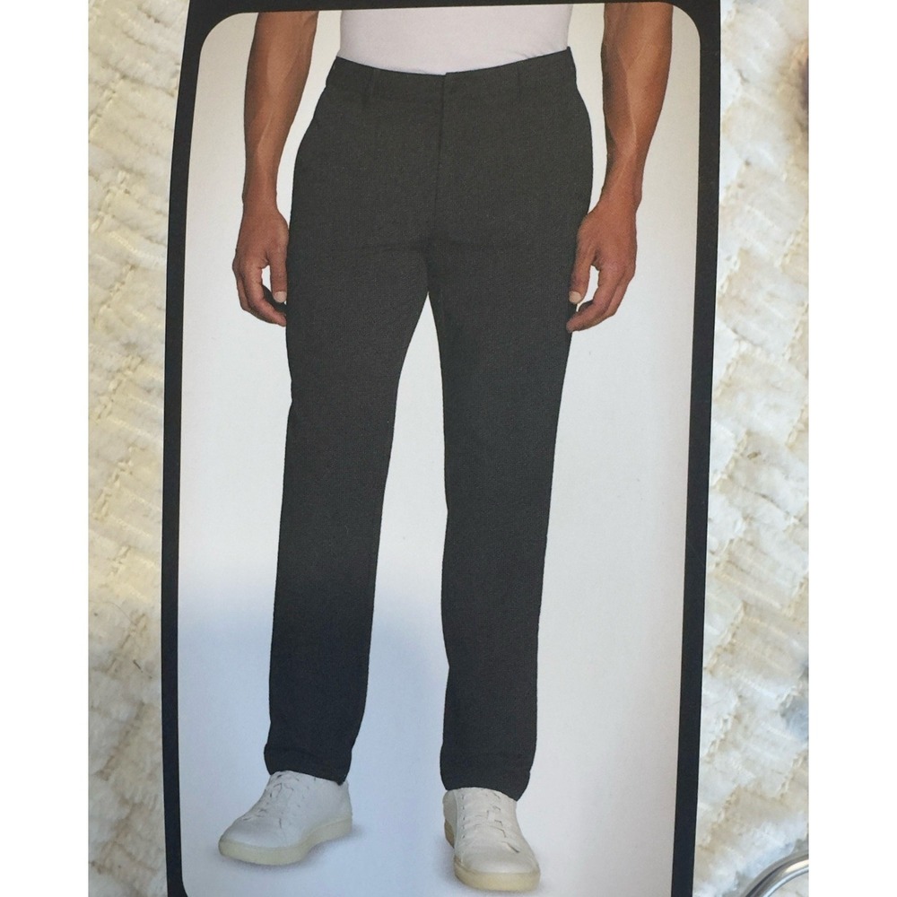 Banana Republic Mens Slim-Fit Flat Front Pants Blue 34x30 Zip Side & Back Pockt